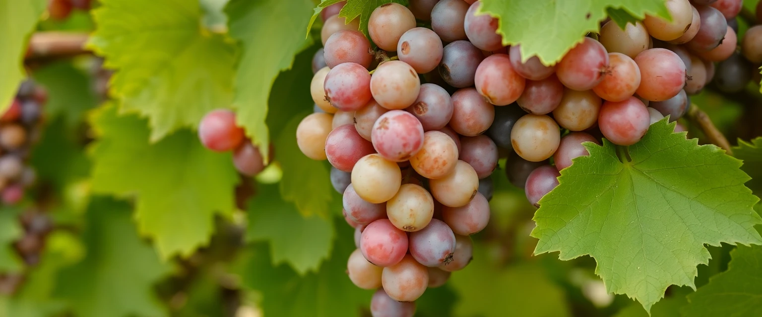 Racimo de uvas sano y limpio después del tratamiento contra la polilla del racimo